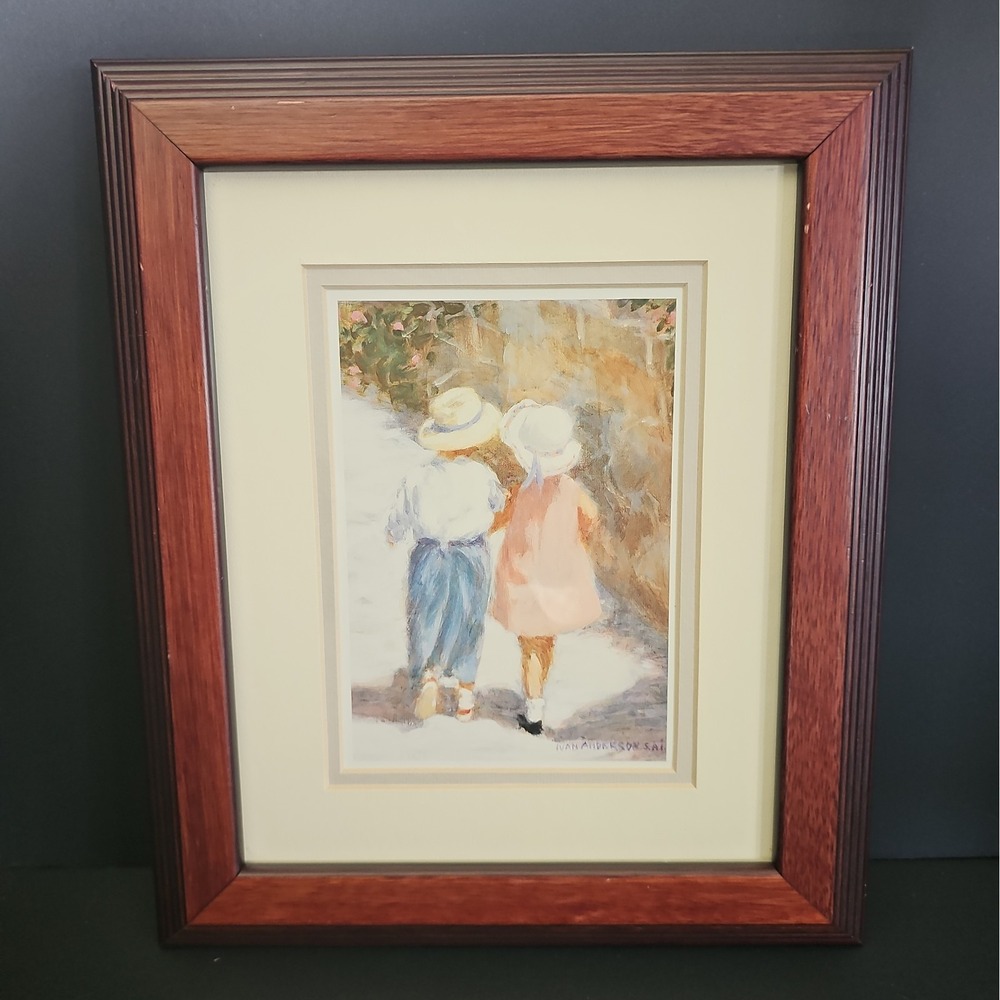 Ivan Anderson "SECRETS" Boy & Girl Print Matted And Framed 10.5 x 12.5